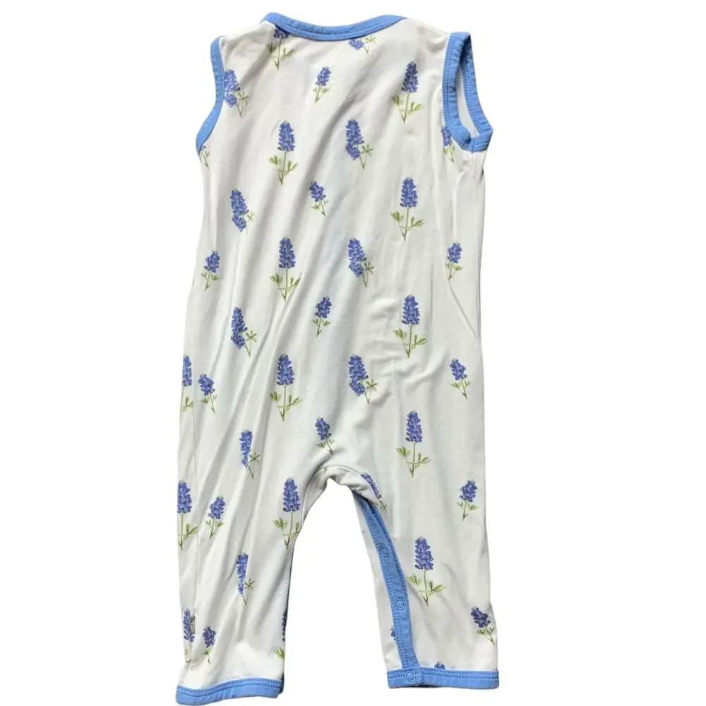 Kyte Bluebonnet Bamboo Tank Snap Romper - Picture 4 of 6